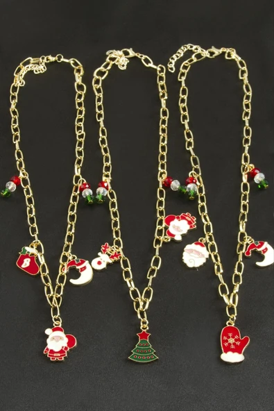 Karışık Zincir Yılbaşı Kolyesi - Resim 2