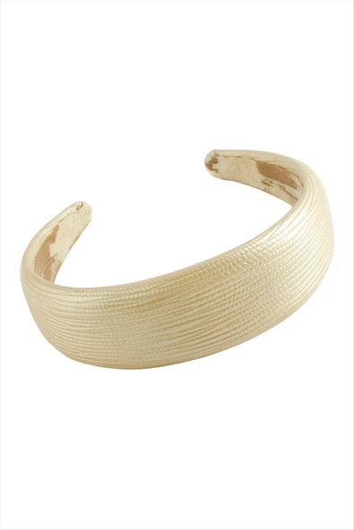 Çizgili Oval Deri Taç - Resim 10