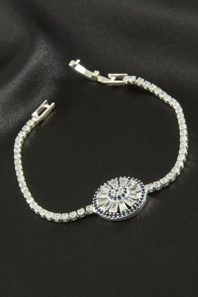 Yuvarlak Zirkon Taşlı Çocuk Bileklik 16 cm - Resim 2