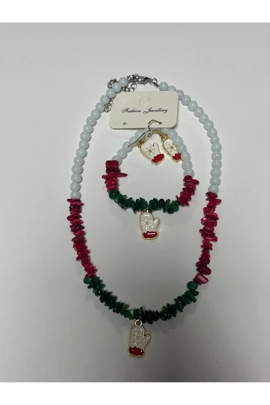 2026 Yılbaşı Doğaltaş Set Kolye ürün görseli 1