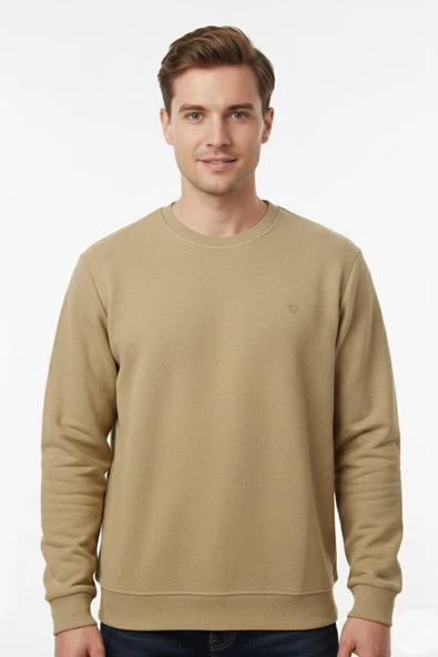 Erkek Büyük Beden Sıfır Yaka Selanik Sweatshirt BGL-ST04927 - Resim 4