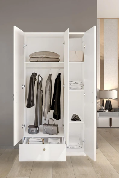 Oskar 3 Kapaklı Elbise Dolabı-3 Kapılı Gardırop - Resim 2