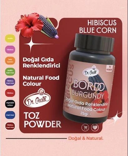 DOĞAL TOZ GIDA  BOYASI DR.GUSTO 25 GR BORDO ürün görseli