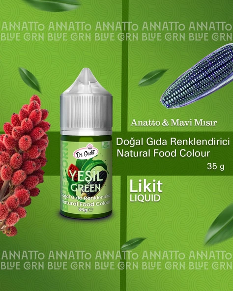 DOĞAL LİKİT GIDA  BOYASI DR.GUSTO 35 GR YEŞİL ürün görseli
