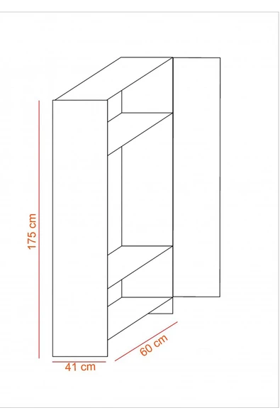 Oskar 2 Kapaklı Elbise Dolabı-2 Kapılı Gardırop - Resim 4