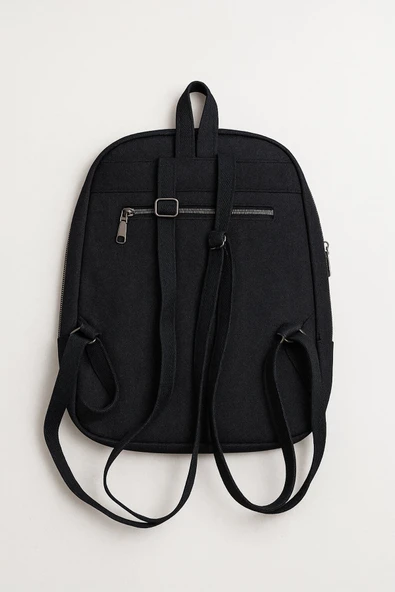 Lacivert Kanvas Günlük Denim Sırt Çantası - Resim 2