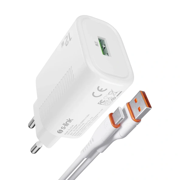 S-link Sl-ec40t Type-c Kablolu 5v 2400ma Beyaz ürün görseli 1