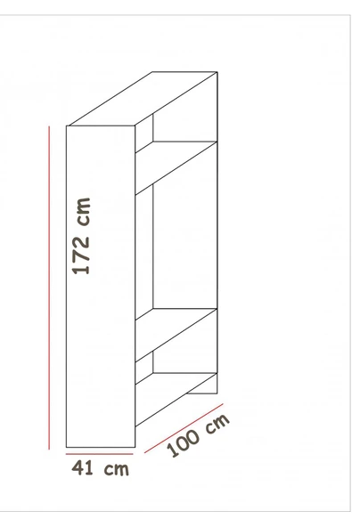 Oskar 3 Kapaklı Elbise Dolabı-3 Kapılı Gardırop - Resim 3