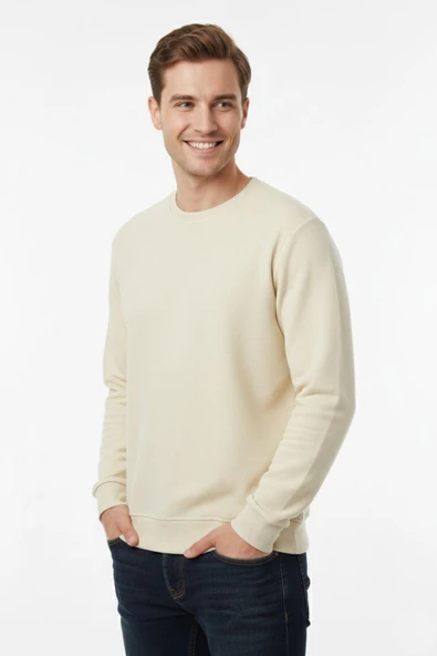 Erkek Sıfır Yaka Selanik Sweatshirt Regular Kalıp BGL-ST04926 - Resim 10