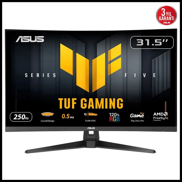 Asus Tuf Gamıng Vg32vQm5b 31,5" 0,5ms, 250hz, Fullhd Curved, Dp, 2xhdmı, Va Panel, 1500r, Display Widget Center, Gamıng ürün görseli