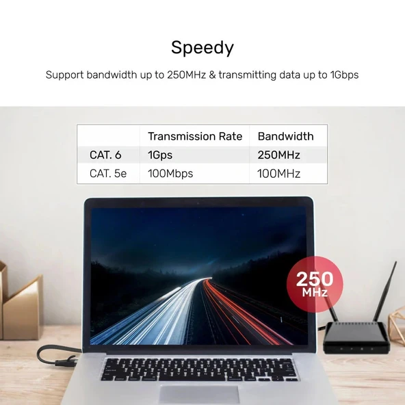 Unıtek Cat6 Patch Kablo 2mt Flat (c1810gbk) - Resim 5