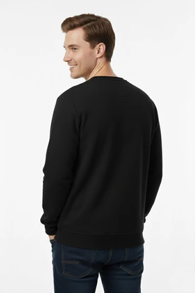 Erkek Sıfır Yaka Selanik Sweatshirt Regular Kalıp BGL-ST04926 - Resim 12