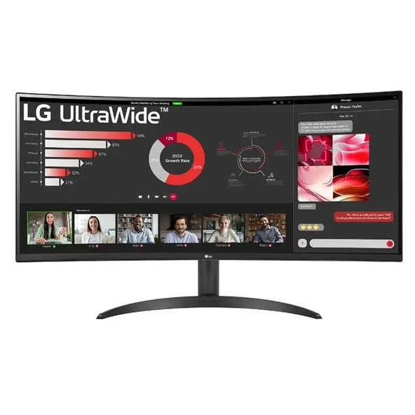 34 Lg 34wr50Qc-b Va 5ms 100hz 2xhdmı Dp Qhd 3440x1440 Freesync Curved Vesa Sıyah ürün görseli