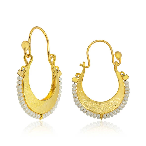 ​Gümüş Beyaz Taşlı Bohem Küpe ürün görseli