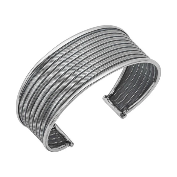 Gümüş Eskitme Desenli Kadın Bilezik ürün görseli