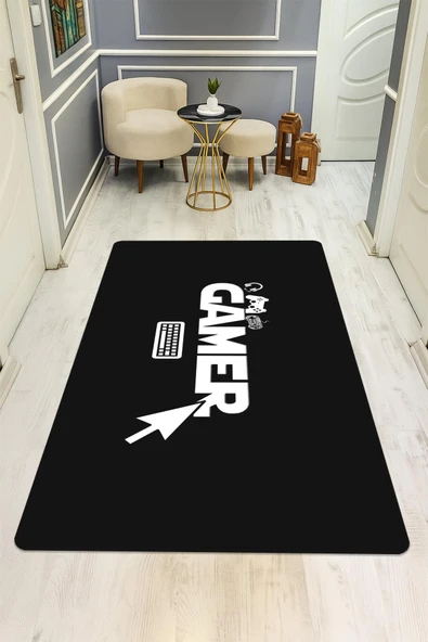 Parlak Kadife Kumaş Dijital Baskı Dot Kaymaz Tabanlı Çocuk ve Genç Odası Halısı H0511 RENKLİ 80 X 200 - Resim 2