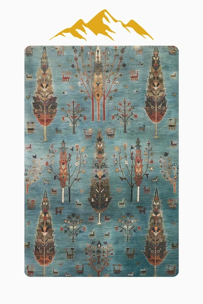 Parlak Parlak Kadife Kumaş Dijital Baskı Etnik Desenli Dot Kaymaz Tabanlı Halı Kumaş Dijital Baskı Dot Kaymaz Tabanlı Mutfak Halısı H0817 RENKLİ 200 X 300 - Resim 3