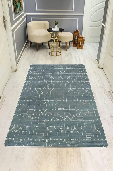 Etnik Desenli Süngerli Kaymaz Dot Taban Dijital Baskı Halı H1070 RENKLİ 100 X 200 ürün görseli 1