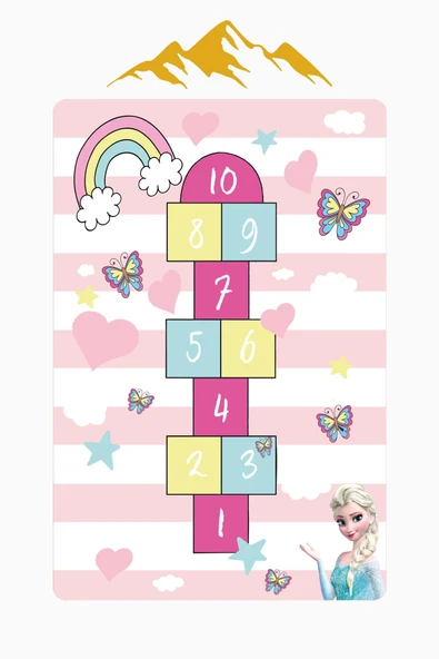 Parlak Kadife Kumaş Dijital Baskı Dot Kaymaz Tabanlı Çocuk ve Genç Odası Halısı H0971 RENKLİ 100 X 300 - Resim 3