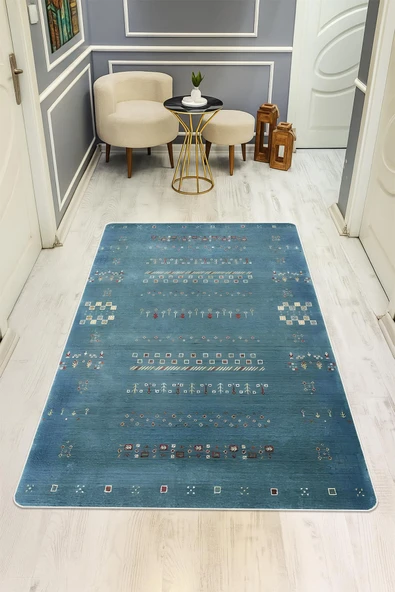 Parlak Parlak Kadife Kumaş Dijital Baskı Etnik Desenli Dot Kaymaz Tabanlı Halı Kumaş Dijital Baskı Dot Kaymaz Tabanlı Mutfak Halısı H0819 RENKLİ 100 X 200 ürün görseli