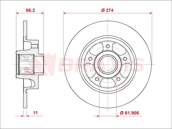 Renault Fren Aynası Arka Abs Sensor Halkası İle Scenic III Grand Scenic Jz0 / 1 1,2 Tce / 1,4 / 1,5dci / 1,6 - Braxıs Ae0925 ürün görseli
