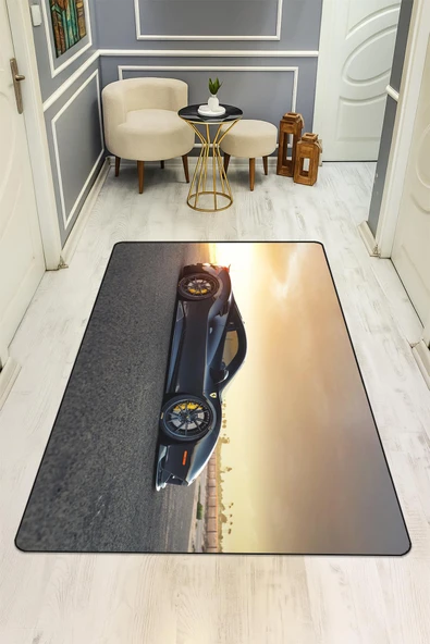 Parlak Kadife Kumaş Dijital Baskı Dot Kaymaz Tabanlı Çocuk ve Genç Odası Halısı H0676 RENKLİ 80 X 200 - Resim 2