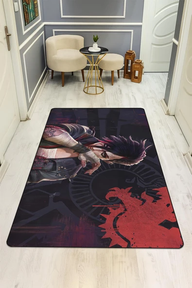 Parlak Kadife Kumaş Dijital Baskı Dot Kaymaz Tabanlı Çocuk ve Genç Odası Halısı H0480 RENKLİ 140 X 200 - Resim 2