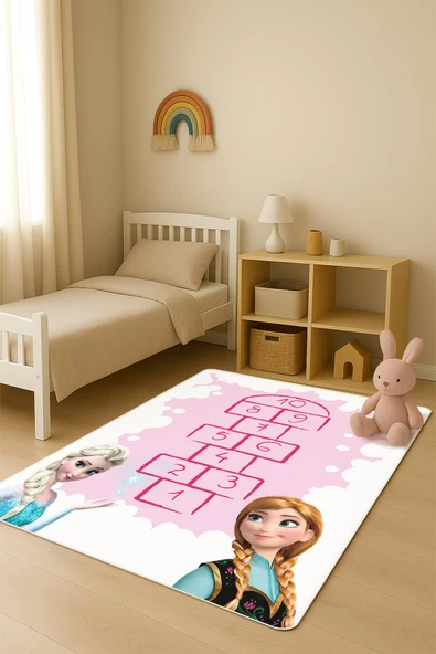 Parlak Kadife Kumaş Dijital Baskı Dot Kaymaz Tabanlı Çocuk ve Genç Odası Halısı H0979 RENKLİ 80 X 150 ürün görseli