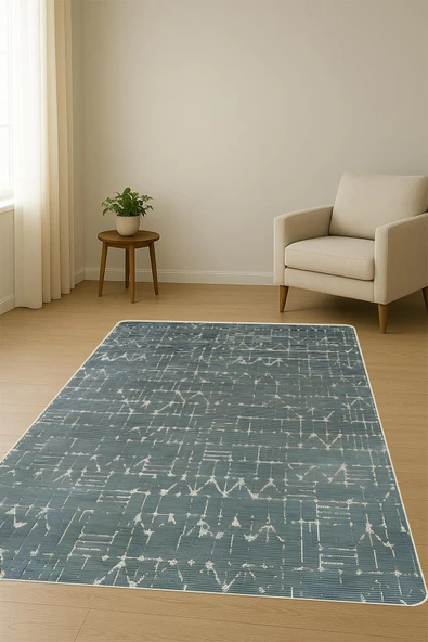 Etnik Desenli Süngerli Kaymaz Dot Taban Dijital Baskı Halı H1070 RENKLİ 100 X 200 - Resim 2