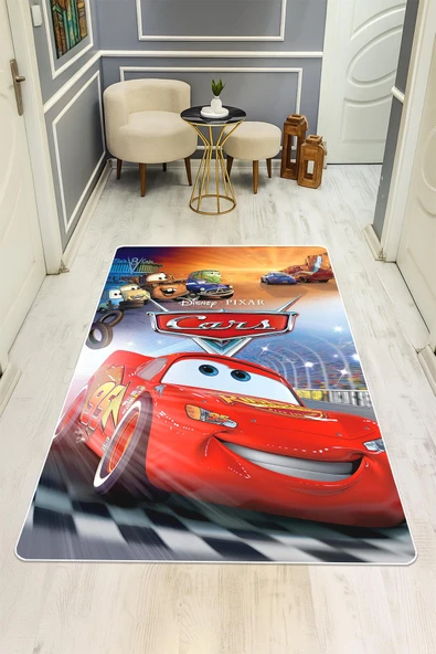 Parlak Kadife Kumaş Dijital Baskı Dot Kaymaz Tabanlı Çocuk ve Genç Odası Halısı H1001 RENKLİ 100 X 200 - Resim 2