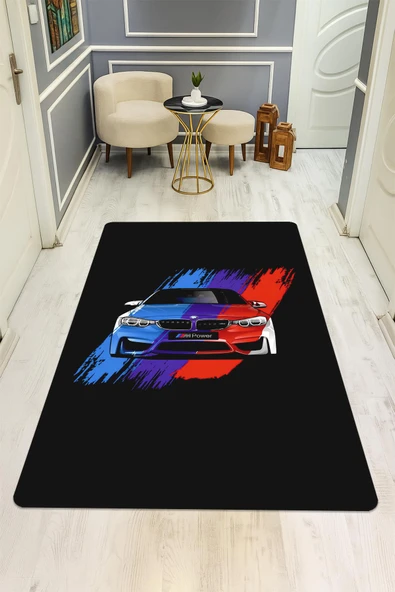 Parlak Kadife Kumaş Dijital Baskı Dot Kaymaz Tabanlı Çocuk ve Genç Odası Halısı H0835 RENKLİ 140 X 200 - Resim 2