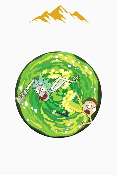 Rick & Morty Figürlü Yuvarlak Dijital Baskı Kaymaz Tabanlı Çocuk ve Genç Odası Halısı H0384 Renkli 160 X 160 - Resim 3
