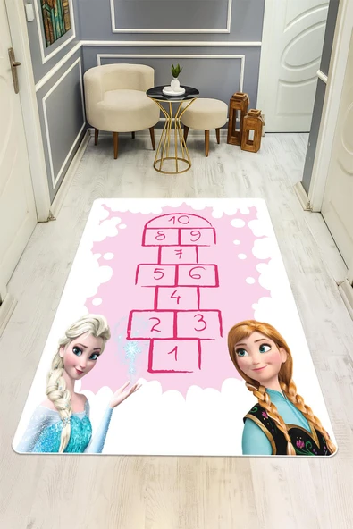 Parlak Kadife Kumaş Dijital Baskı Dot Kaymaz Tabanlı Çocuk ve Genç Odası Halısı H0979 RENKLİ 180 X 280 - Resim 2