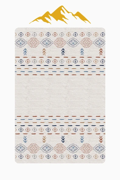 Parlak Parlak Kadife Kumaş Dijital Baskı Etnik Desenli Dot Kaymaz Tabanlı Halı Kumaş Dijital Baskı Dot Kaymaz Tabanlı Mutfak Halısı H0022 RENKLİ 200 X 300 - Resim 3