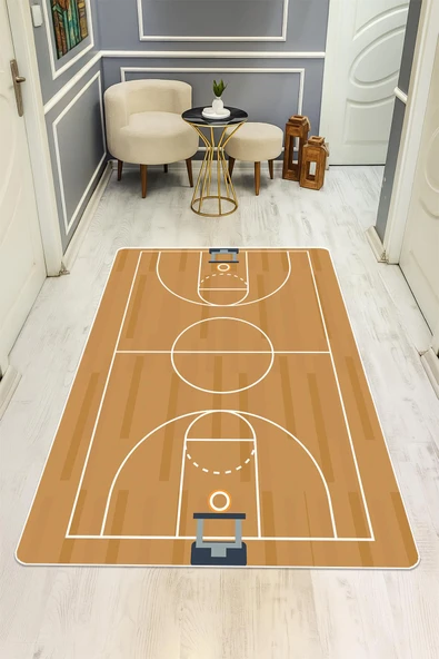 Parlak Kadife Kumaş Dijital Baskı Dot Kaymaz Tabanlı Çocuk ve Genç Odası Halısı H0651 RENKLİ 120 X 180 - Resim 2