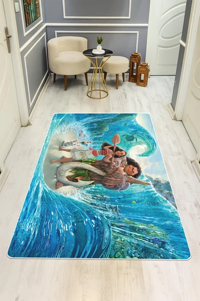 Parlak Kadife Kumaş Dijital Baskı Dot Kaymaz Tabanlı Çocuk ve Genç Odası Halısı H0548 RENKLİ 80 X 200 - Resim 2