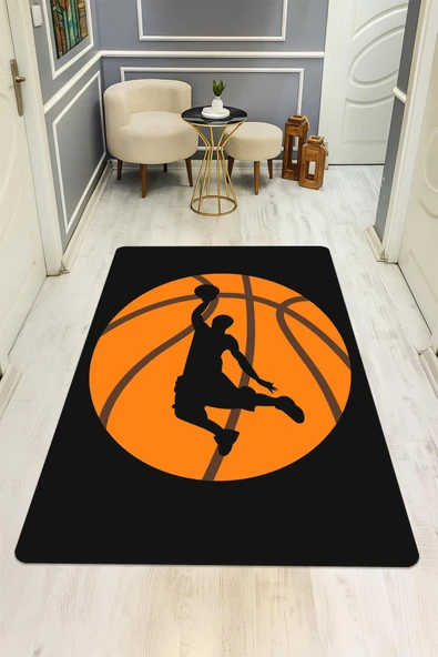 Parlak Kadife Kumaş Dijital Baskı Dot Kaymaz Tabanlı Çocuk ve Genç Odası Halısı H0654 RENKLİ 120 X 180 - Resim 3