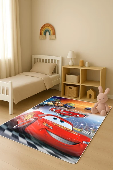 Parlak Kadife Kumaş Dijital Baskı Dot Kaymaz Tabanlı Çocuk ve Genç Odası Halısı H1001 RENKLİ 80 X 150 ürün görseli