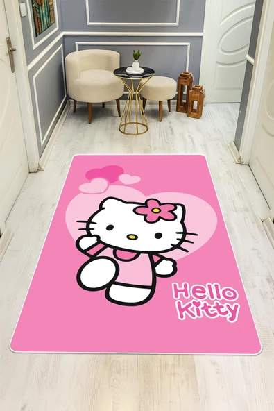 Parlak Kadife Kumaş Dijital Baskı Dot Kaymaz Tabanlı Çocuk ve Genç Odası Halısı H0594 RENKLİ 100 X 300 - Resim 2