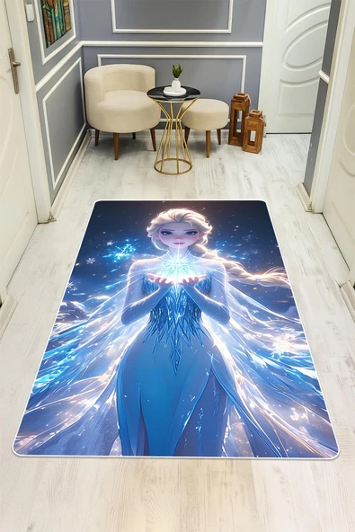 Parlak Kadife Kumaş Dijital Baskı Dot Kaymaz Tabanlı Çocuk ve Genç Odası Halısı H0977 RENKLİ 200 X 300 - Resim 2