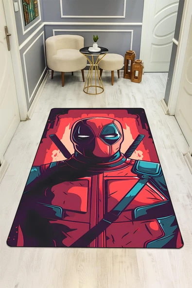 Parlak Kadife Kumaş Dijital Baskı Dot Kaymaz Tabanlı Çocuk ve Genç Odası Halısı H0562 RENKLİ 80 X 200 - Resim 2