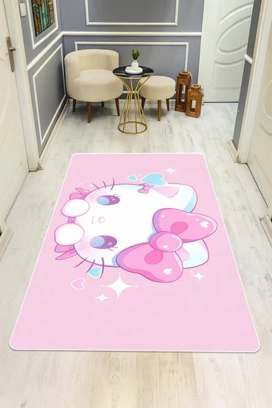 Parlak Kadife Kumaş Dijital Baskı Dot Kaymaz Tabanlı Çocuk ve Genç Odası Halısı H0601 RENKLİ 180 X 280 - Resim 2