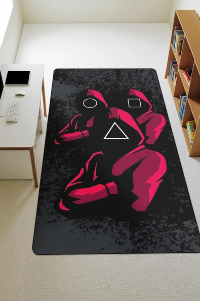 Parlak Kadife Kumaş Dijital Baskı Dot Kaymaz Tabanlı Çocuk ve Genç Odası Halısı H0533 RENKLİ 80 X 200 ürün görseli