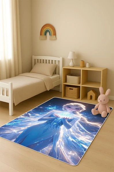 Parlak Kadife Kumaş Dijital Baskı Dot Kaymaz Tabanlı Çocuk ve Genç Odası Halısı H0977 RENKLİ 180 X 280 ürün görseli