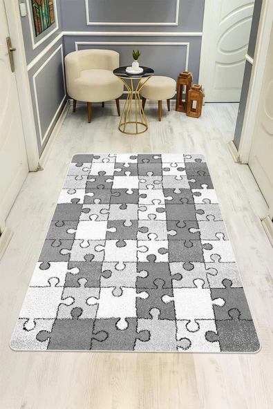 Parlak Kadife Kumaş Dijital Baskı Dot Kaymaz Tabanlı Çocuk ve Genç Odası Halısı H1137 RENKLİ 80 X 200 - Resim 2