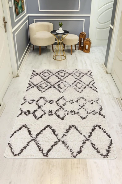 Parlak Parlak Kadife Kumaş Dijital Baskı Etnik Desenli Dot Kaymaz Tabanlı Halı Kumaş Dijital Baskı Dot Kaymaz Tabanlı Mutfak Halısı H0010 RENKLİ 80 X 300 ürün görseli