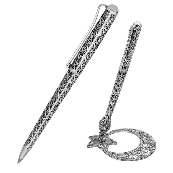 Gümüş Ay yıldız Masaüstü Kalemlik ürün görseli 1