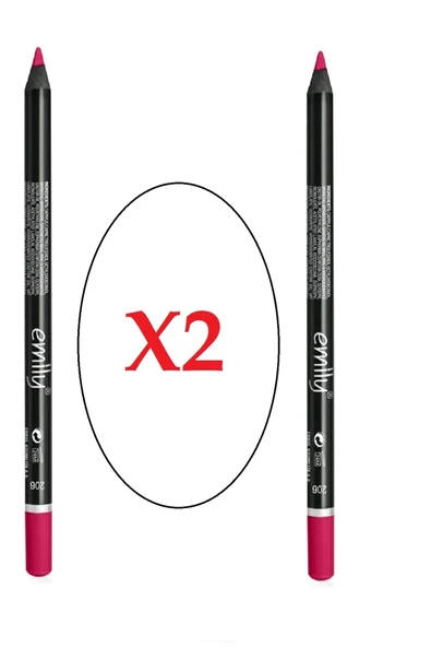 MAVİGÜNEŞKOZMETİK Emily Dudak Kalemi Vişne Çürüğü No.206 X 2 Adet ürün görseli 1