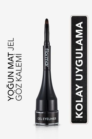 FLORMAR Özel Fırça Başlıklı Yoğun Pigmentli Mat Jel Eyeliner-gel Eyeliner-001 Gel Black-8690604591879 ürün görseli