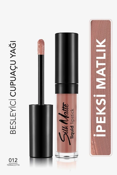 FLORMAR Kadife Dokulu Likit Mat Ruj - Silk Matte Liquid Lipstick - 012 TERRACOTTA - 8690604505395 ürün görseli